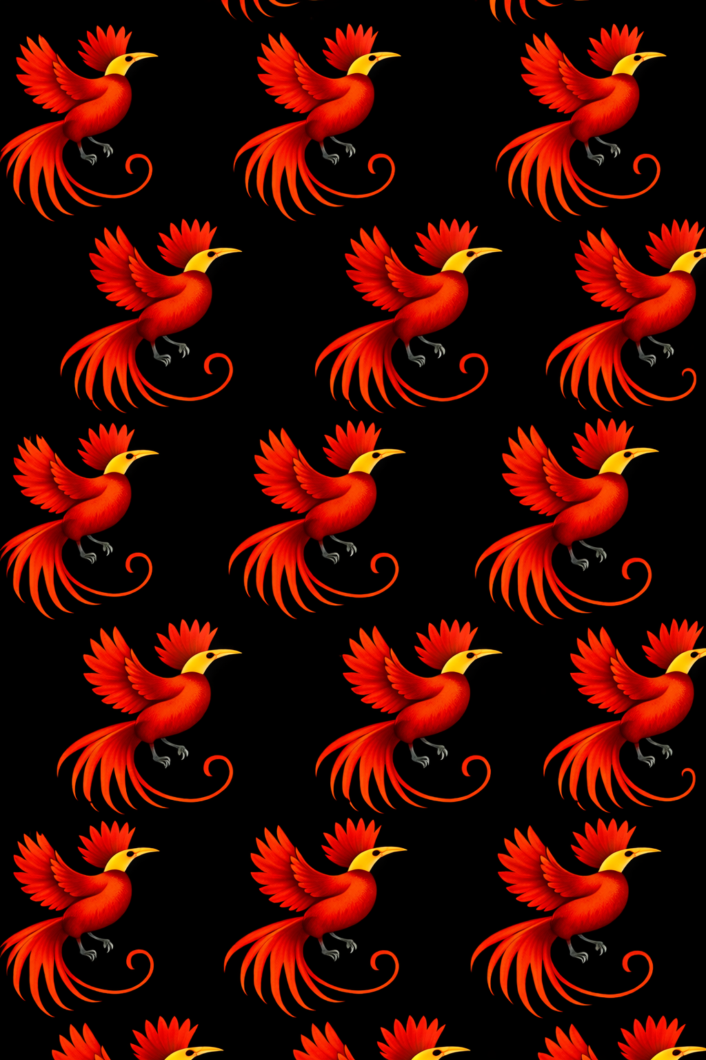 Red Bird Silk Scarf