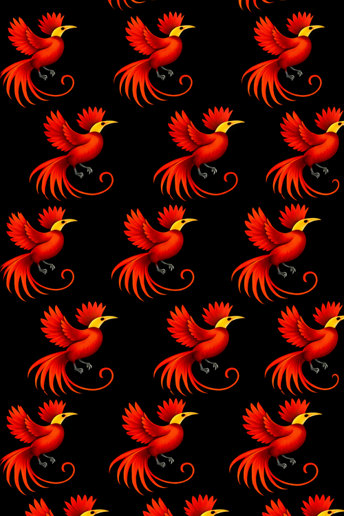 Red Bird Silk Scarf